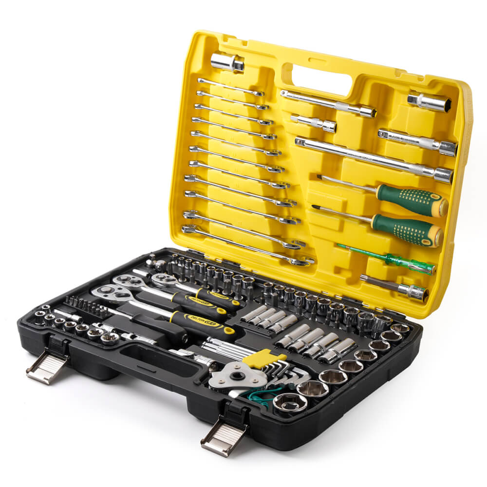 ชุดบ็อกซ์ DELTON รุ่น DKT-121PCS 1/4 , 3/8 , 1/2 นิ้ว แพ็ก 121 ชิ้น